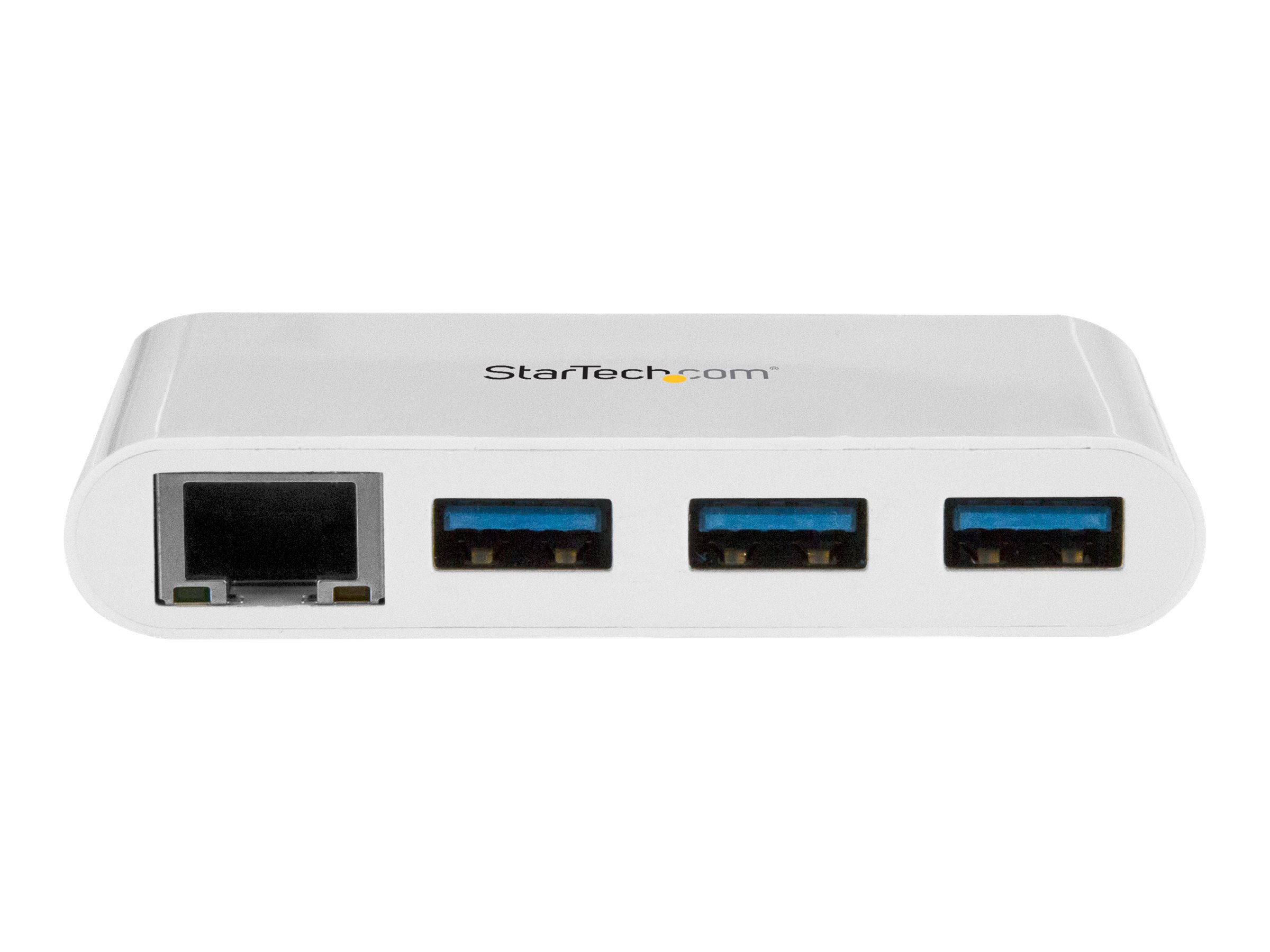 StarTech.com 3 Port USB 3.0 Hub plus Gigabit Ethernet - USB-C - Weiß - USB Hub with GbE - USB C Hub - USB Typ-C Hub - USB 3 Hub - Hub - 3 Anschlüsse