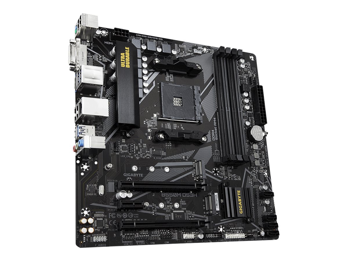 GIGABYTE B550M DS3H AM4 DDR4 2xM.2 4xSATA DVI-D HDMI mATX MB