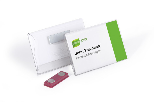 25 DURABLE Namensschilder mit Magnet 9,0 x 5,4 cm
