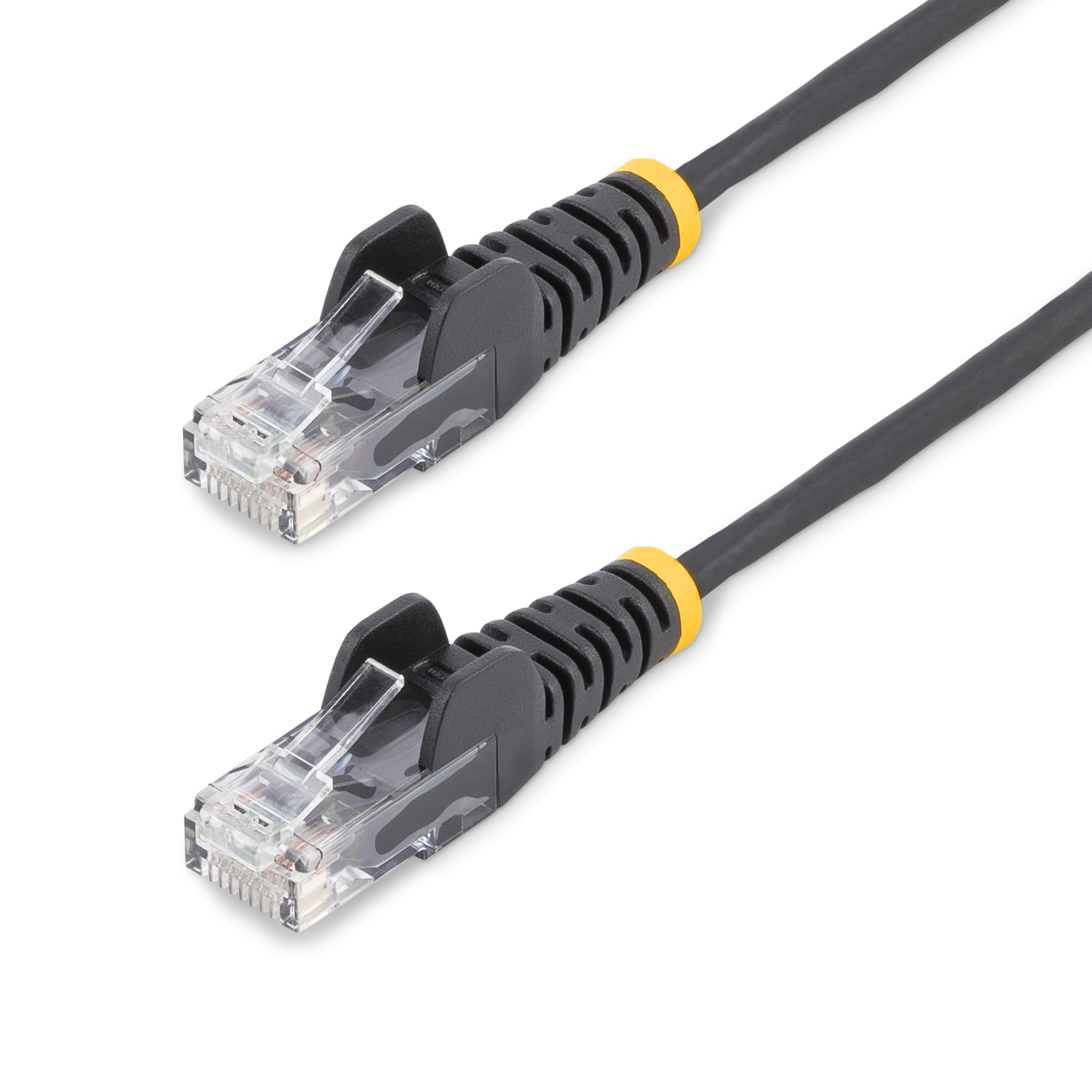 StarTech 05 m CAT6 Cable Slim CAT6 Patch Cord Black Snagless RJ45 Connectors Gigabit Ethernet Cable 28 AWG