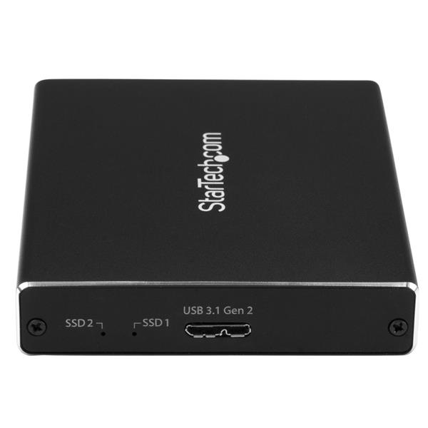 STARTECHCOM SSD Festplattengehaeuse fuer zwei M2 Festplatten USB 31 Type C NGFF USB C Kabel USB 31 Case zu 2x M2 Adapter