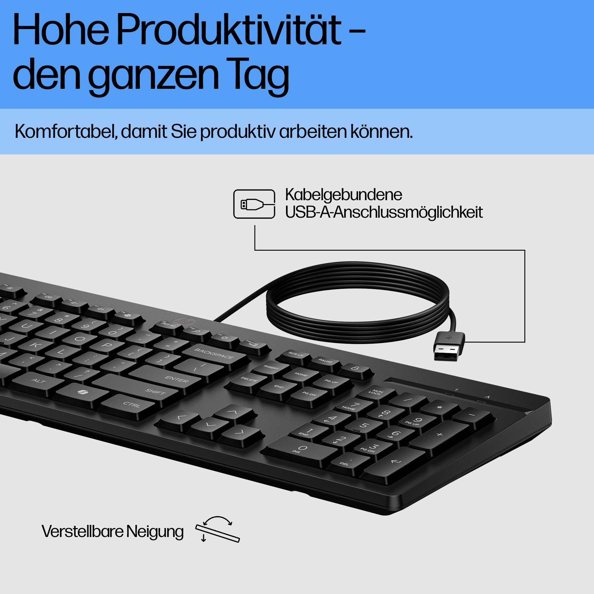 HP 125 G2 USB Wired Keyboard EU