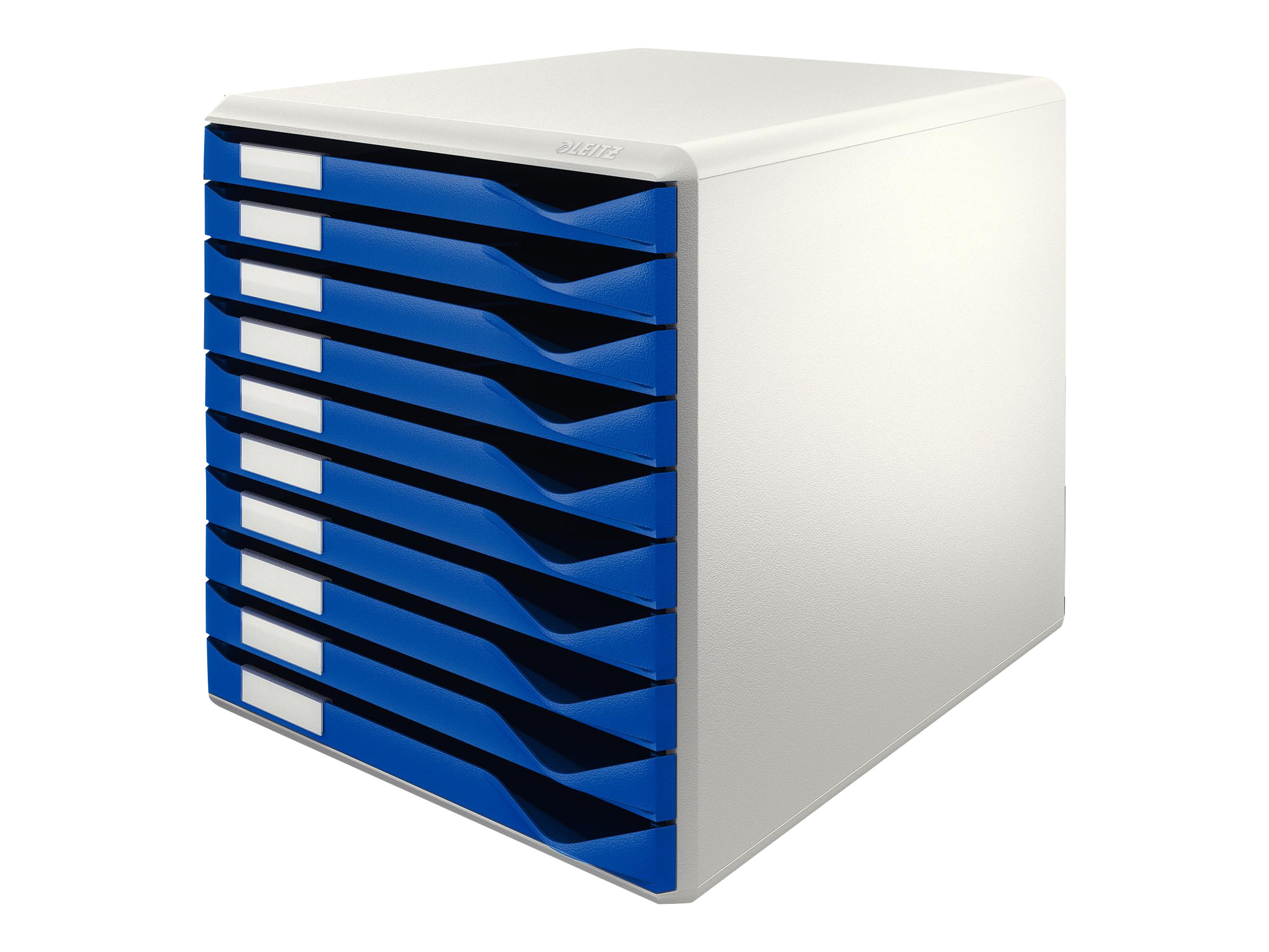 LEITZ Schubladenbox Formular-Set  blau 52810035, DIN A4 mit 10 Schubladen