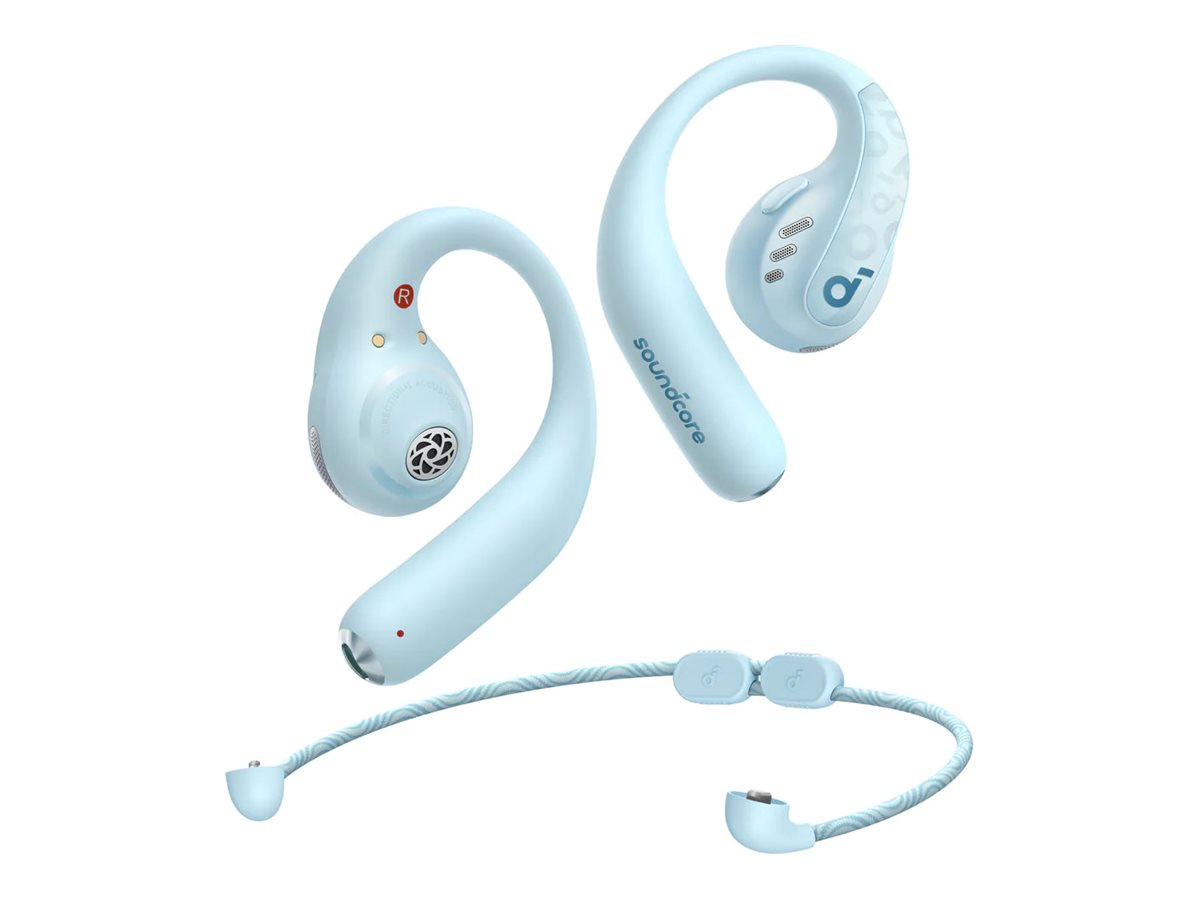 ANKER Soundcore AeroFit Pro blue Bluetooth Open-Ear Sport Kopfhörer LDAC Spatial Audio IP55 14 Stunden Wiedergabezeit