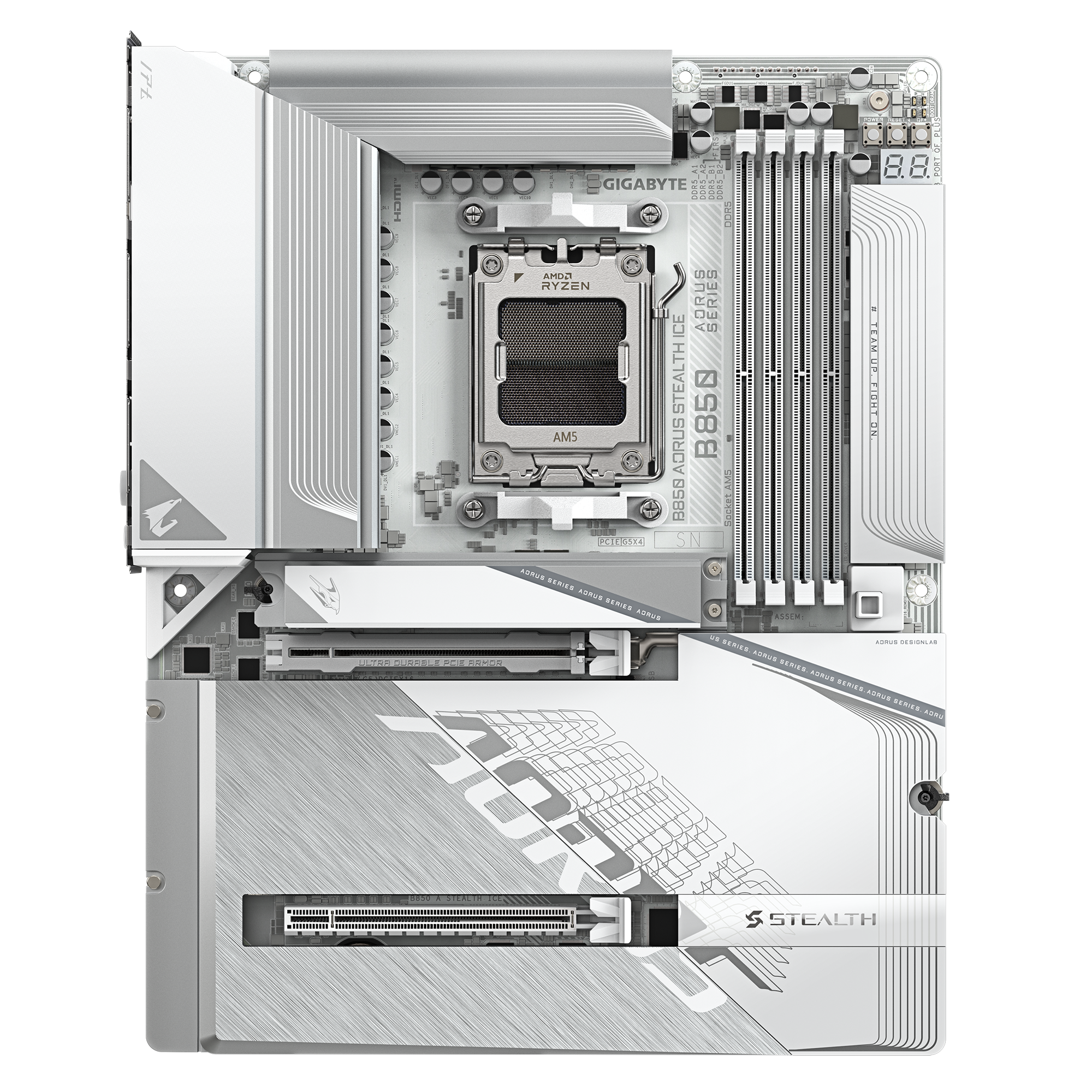 GIGABYTE B850 A STEALTH ICE AM5 MB 4xDDR5 2xSATA 3xM2