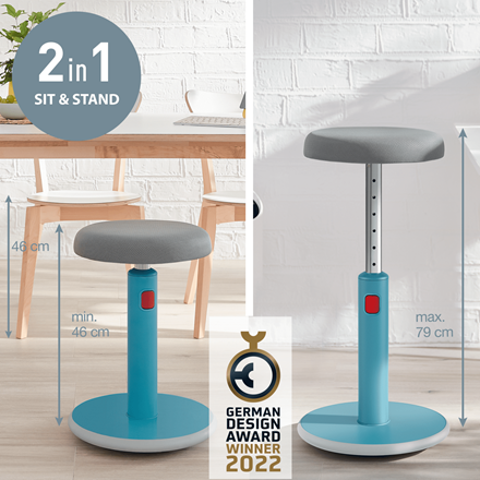 LEITZ Bürohocker Ergo Cosy 65180061 grau, blau, 1 St