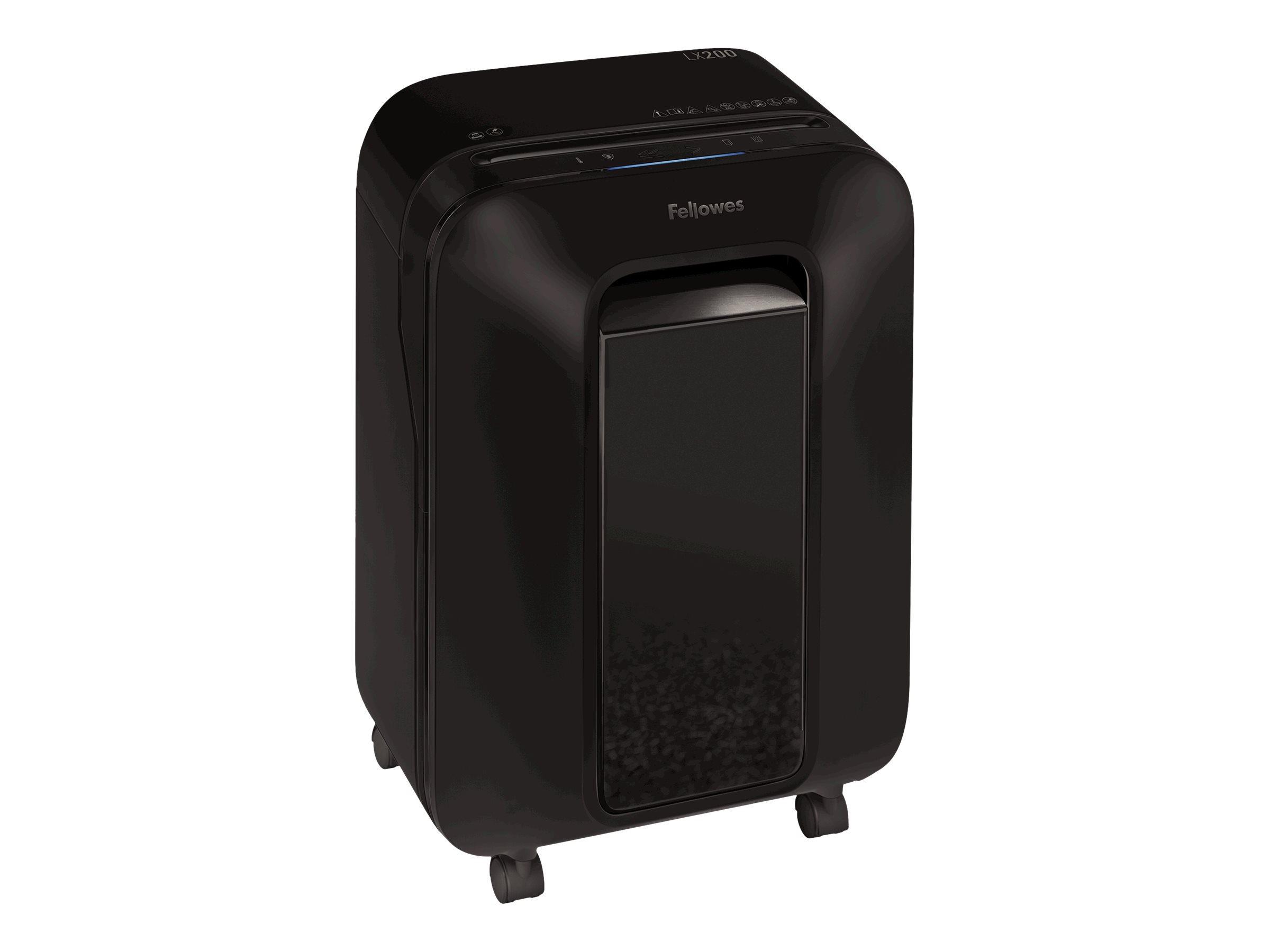 Fellowes Powershred LX200 Aktenvernichter mit Partikelschnitt P4, 4 x 12 mm, bis 12 Blatt, schwarz