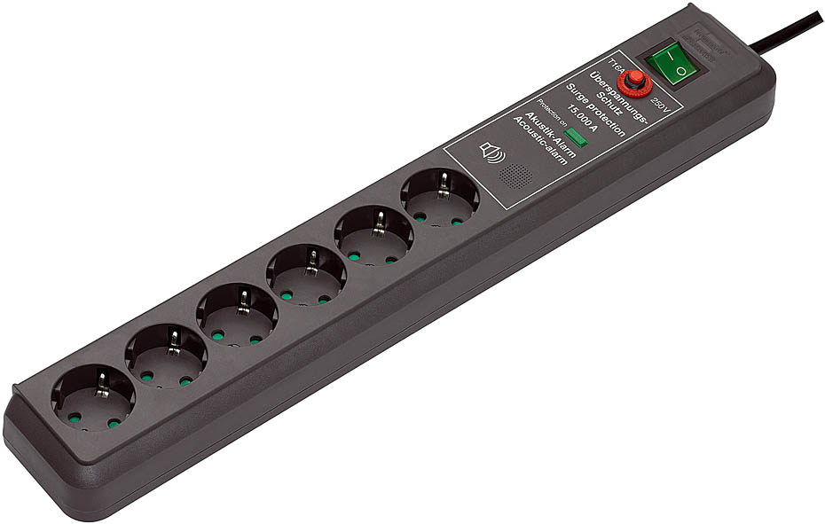 Brennenstuhl ueSS Secure-Tec Akustik, 6-fach, anthrazit, 3m