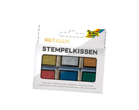 folia Stempelkissen metallic gold, silber, kupfer, rot, blau, gruen 6x 2,4 x 2,4 cm, 1 Pack