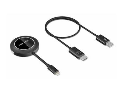 MANHATTAN 1080p Wireless HDMI-Display-Präsentationsset 2-teiliges Set mit HDMI-Empfänger und USB-C Sender-Dongle