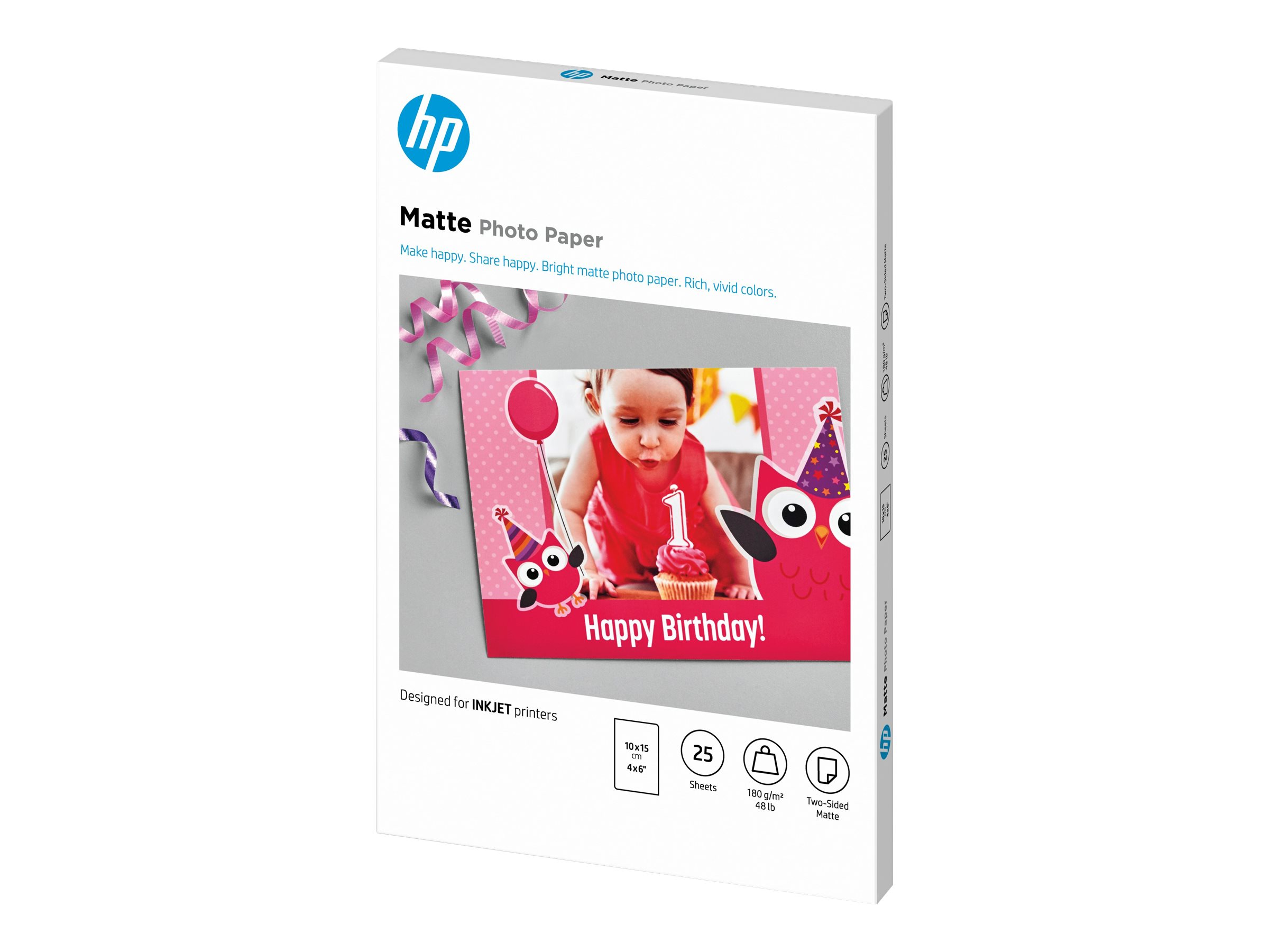 HP Fotopapier 7HF70A 10,0 x 15,0 cm matt 180 g/qm 25 Blatt