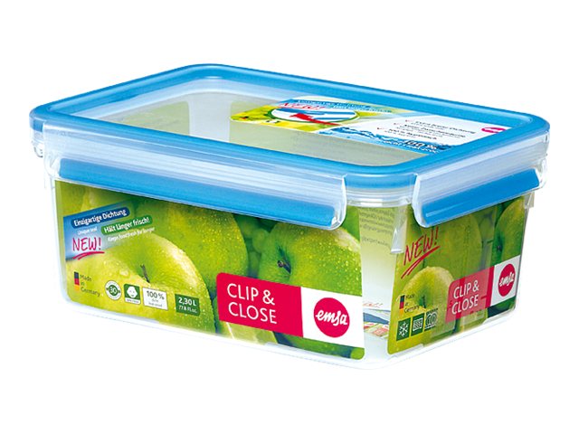 emsa Frischhaltedose CLIP & CLOSE 9,9 cm hoch transparent 2,2 l, 1 St.