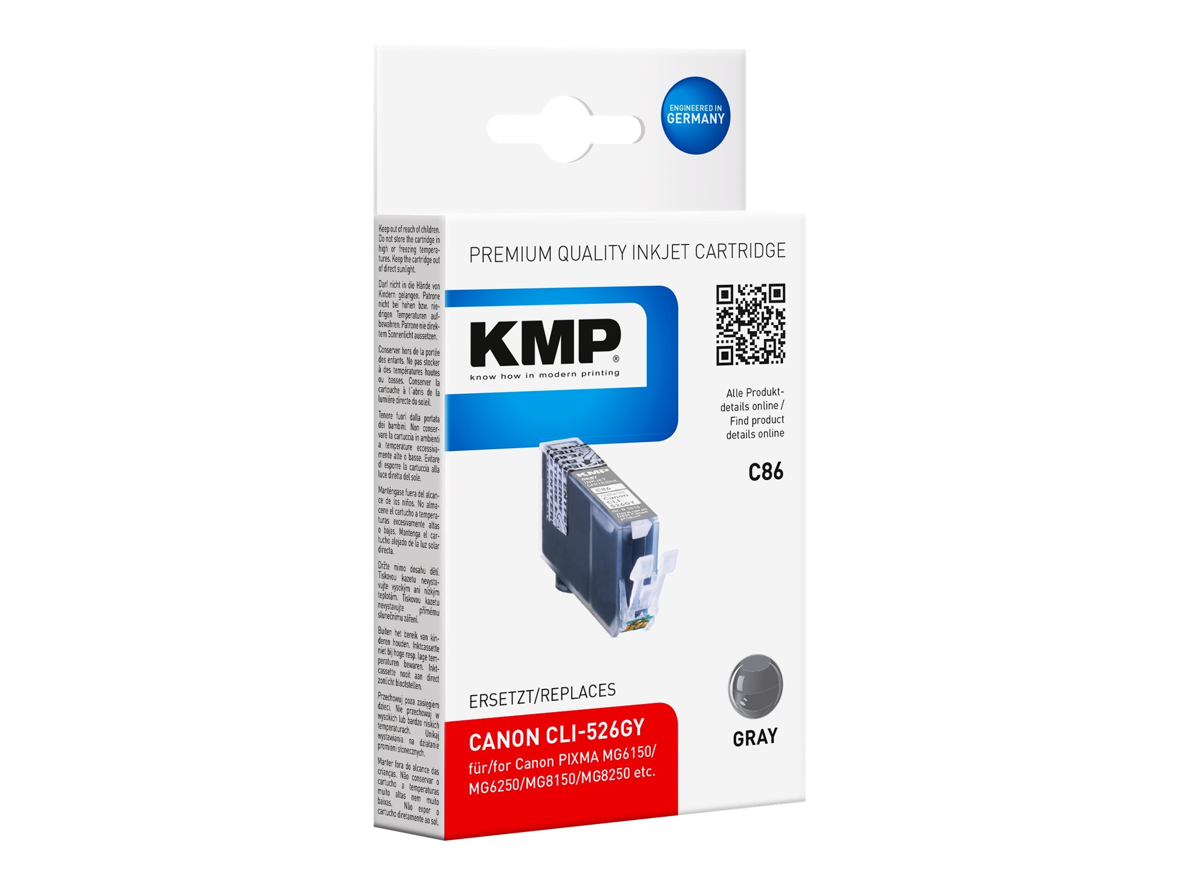 KMP C86 grau Druckerpatrone kompatibel zu Canon CLI-526 GY KMP C86 grau Druckerpatrone kompatibel zu Canon CLI-526 GY