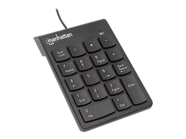 MANHATTAN Nummern Keypad 18 Tasten inkl. Backspace-Taste Asynchrone NumLock Funktion arbeitet unabhaengig von der Notebook-Tastatur