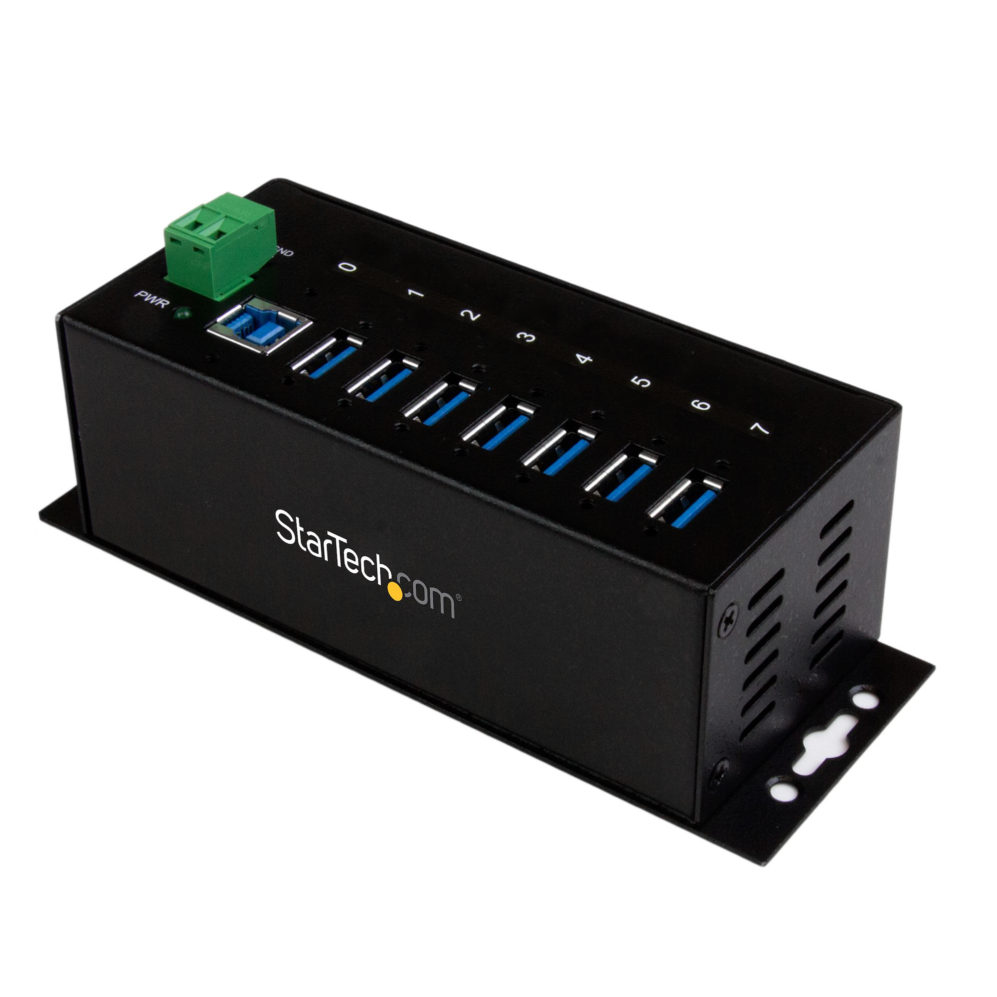 STARTECHCOM 7 Port rugged mountable industrial USB 30 hub with surge Protector