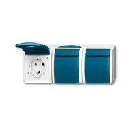Busch-Jaeger Steckdose 2300/3 EW-53 ocean grau/blaugrün Busch-Jaeger Steckdose 2300/3 EW-53 ocean grau/blaugrün