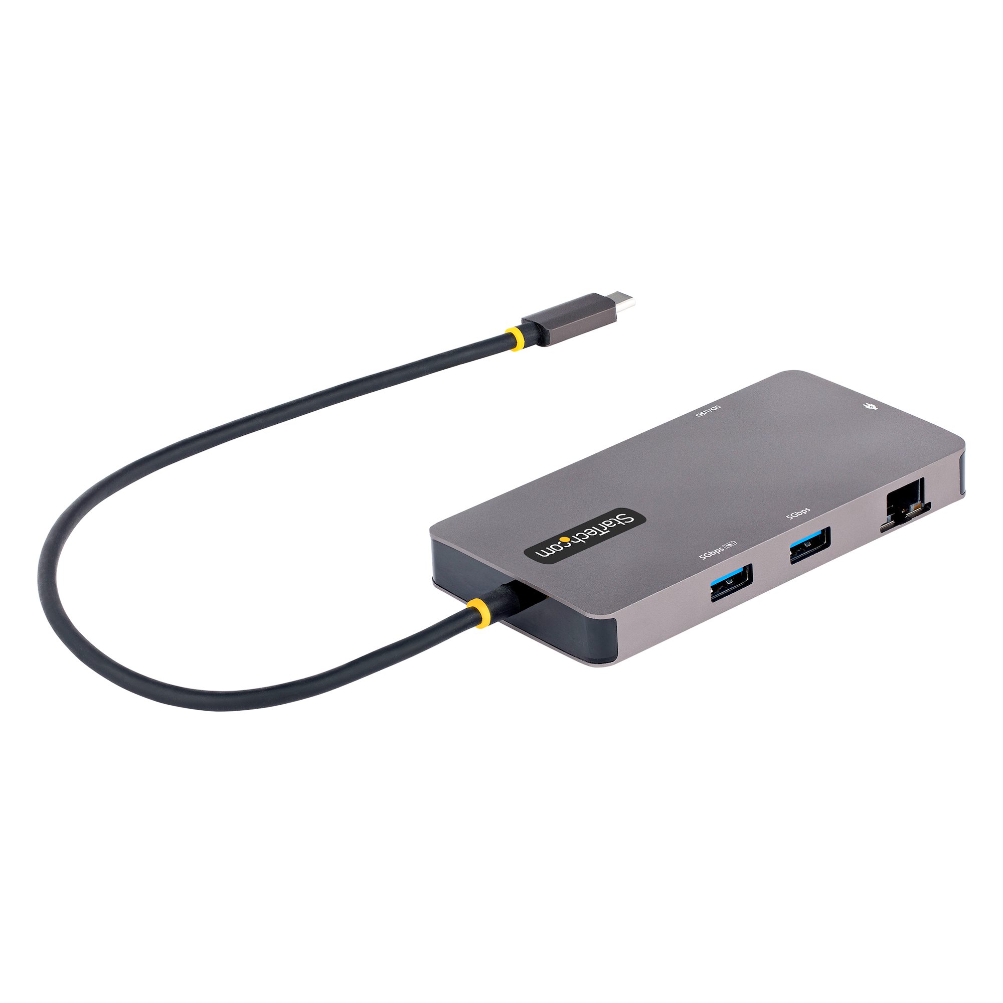 STARTECHCOM USB C Multiport Adapter Dual HDMI Video 4K 60Hz 2Pt 5Gbps USBA Hub 100W PD GbE SDMicroSD 12inch30cm Cable