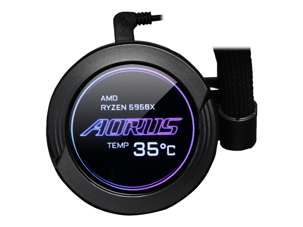 AORUS WATERFORCE X 240 All-in-one Liquid Cooler with Circular LCD Display RGB Fusion 2.0 Triple 120mm ARGB