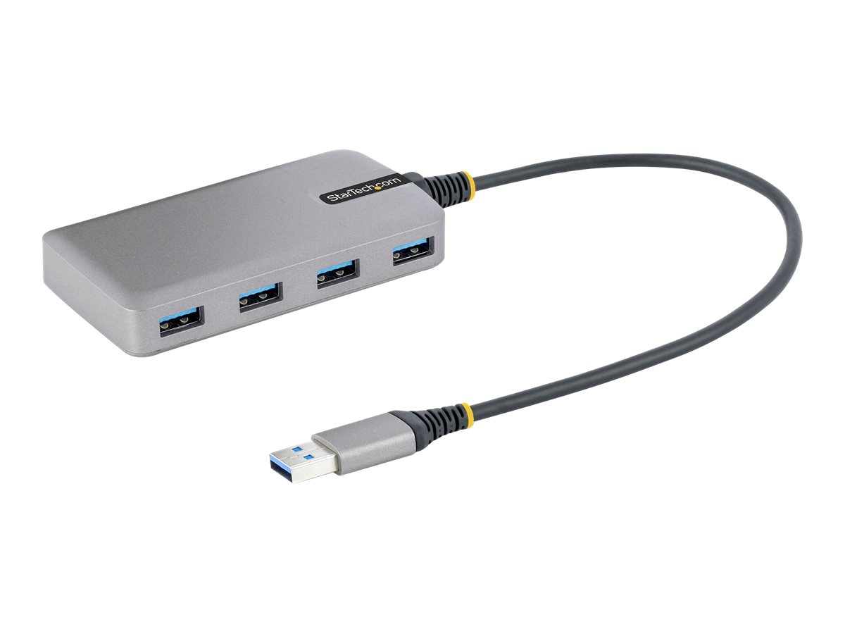 StarTech.com 4-Port USB Hub, USB 3.0 5Gbps, Bus Powered, USB-A to 4x USB-A Hub with Optional Auxiliary Power Input, Portable Desktop/Laptop USB Hub with 1ft (30cm)