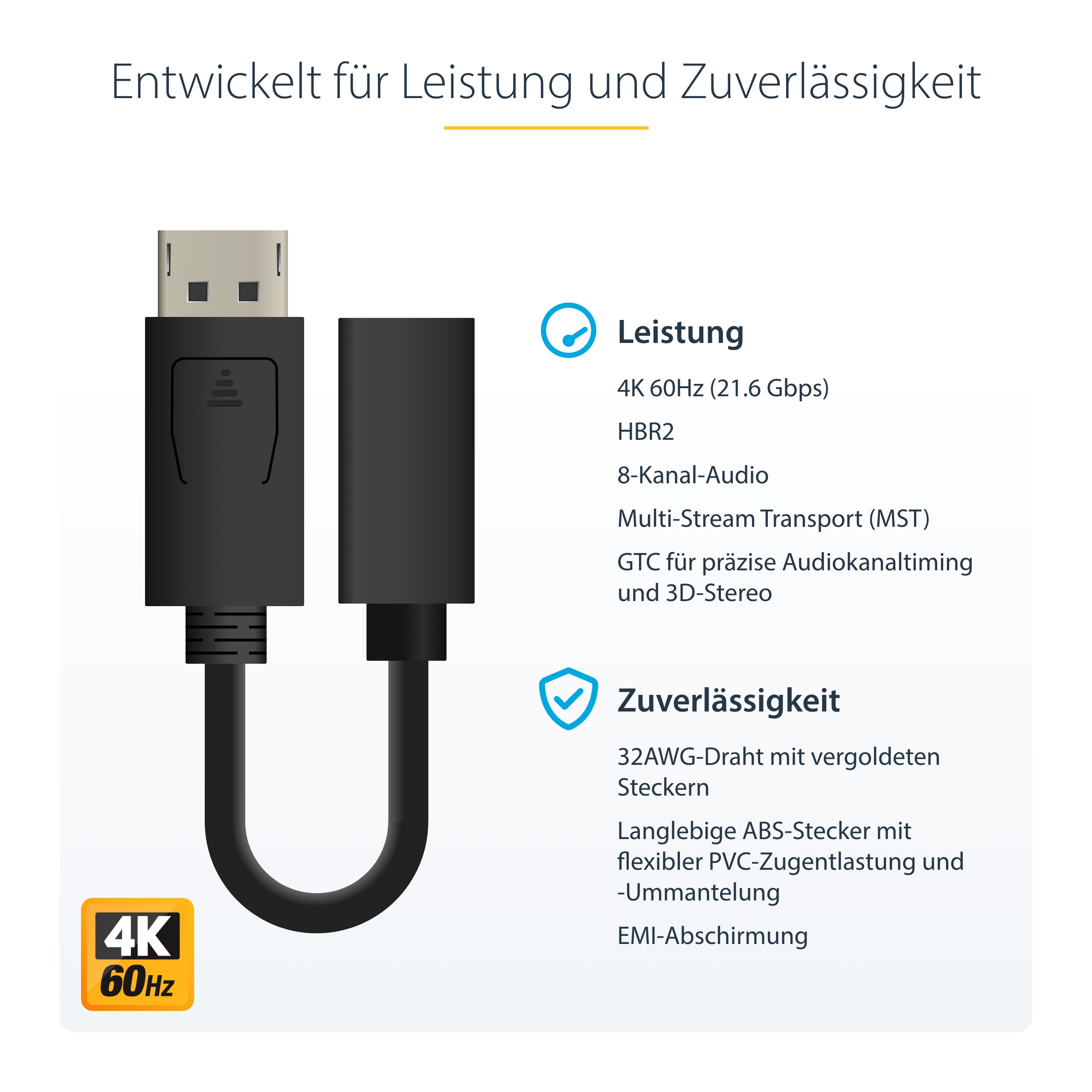 STARTECHCOM 6in DisplayPort to Mini DisplayPort Video Cable Adapter MF