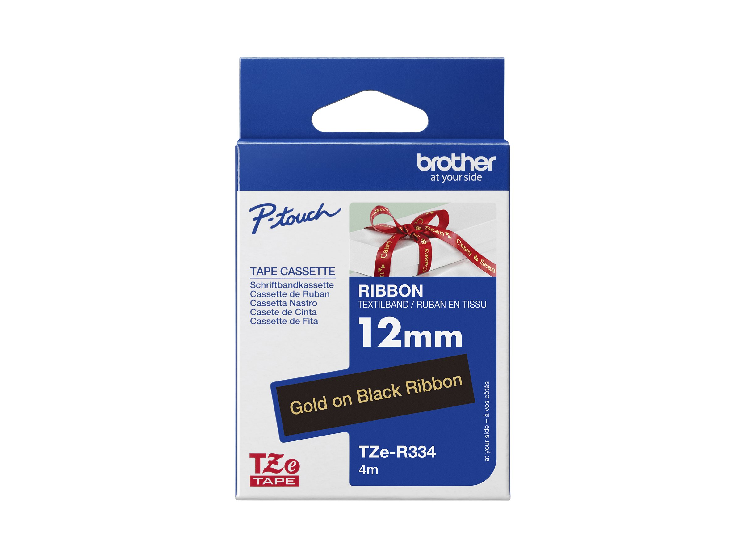 BROTHER PTouch 12mm blackgold ribbon tape