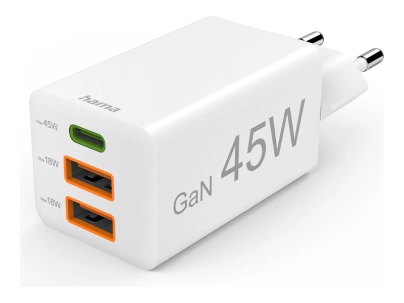 hama GaNLadeadapter weiss, 45 Watt