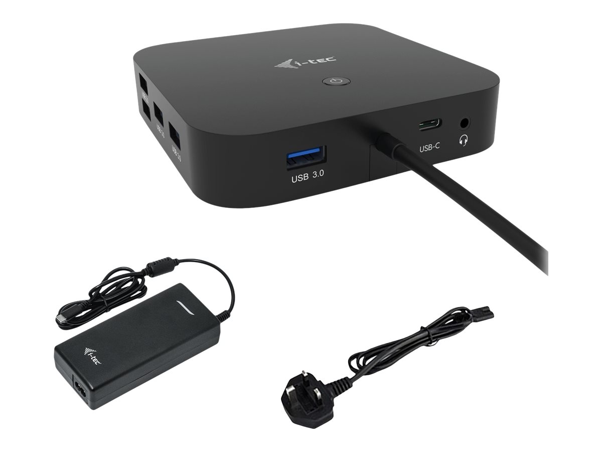 I-TEC USB-C Dual Display MST DS 1x DP 1x HDMI 1xGLAN 3xUSB 3.0 2xUSB 2.0 1xUSB-C-Datei 1xAudio/Mic Jack 1x100W USB-C PD+Charger 112W