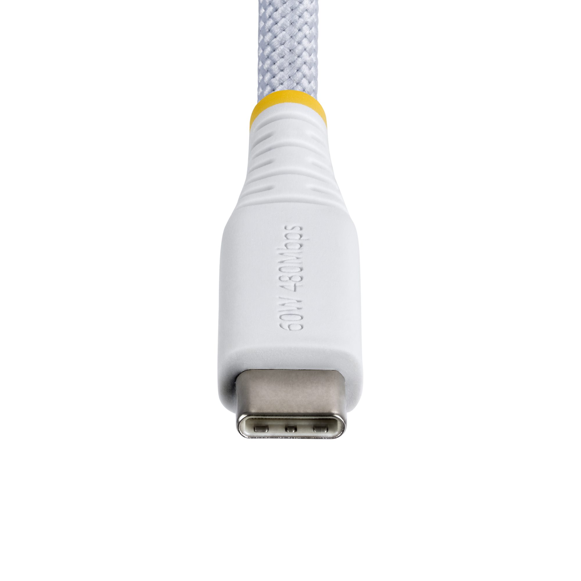STARTECHCOM 15cm USBC Ladekabel 60W 3A PD Geflochtenes NylonTPE Mantel Robustes USBC LaptopHandy Ladekabel Weiss