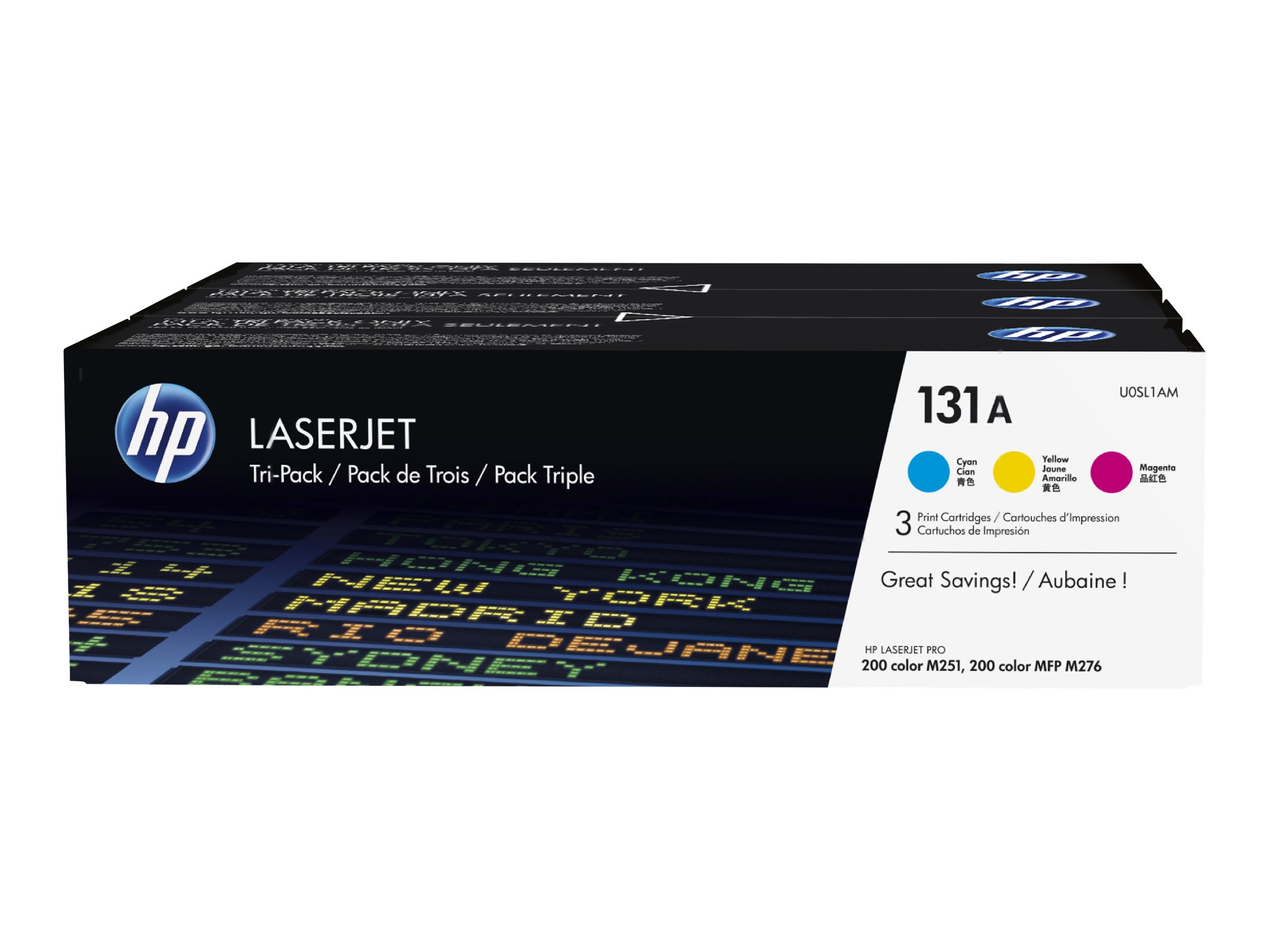 HP 131A (U0SL1AM) cyan, magenta, gelb Tonerkartuschen, 3er-Set