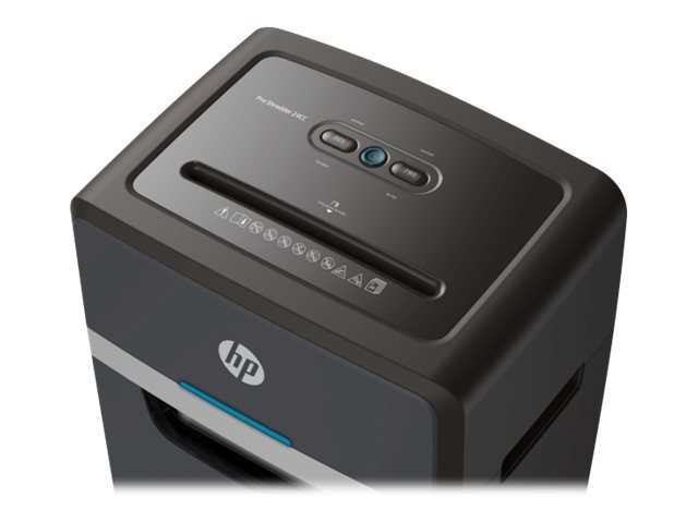 HP Pro Shredder 24CC Aktenvernichter mit Partikelschnitt P-4, 4 x 35 mm, bis 24 Blatt, schwarz HP Pro Shredder 24CC Aktenvernichter mit Partikelschnitt P-4, 4 x 35 mm, bis 24 Blatt, schwarz