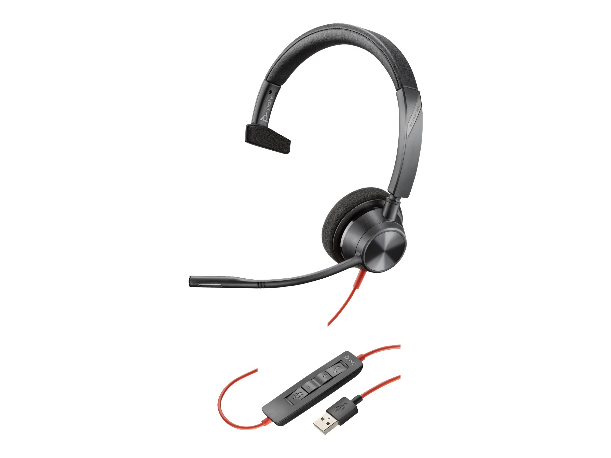 Poly Headset Blackwire C3315-M monaural USB-A & 3,5 mm