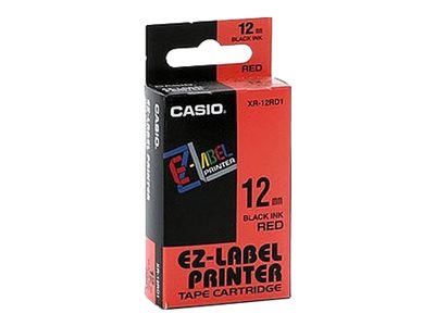 CASIO Schriftband XR-12RD XR-12RD1, 12 mm schwarz auf rot CASIO Schriftband XR-12RD XR-12RD1, 12 mm schwarz auf rot