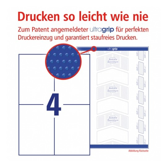 40 AVERY Zweckform Etiketten 6124 weiss 105,0 x 148,0 mm