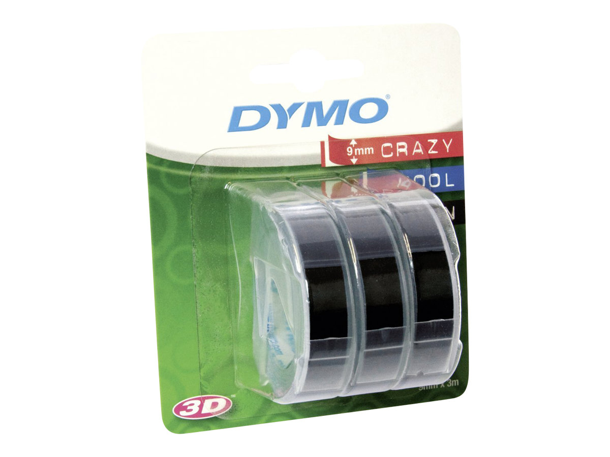3 DYMO PrÃ¤gebÃ¤nder 3D S0847730, 9 mm weiÃ auf schwarz