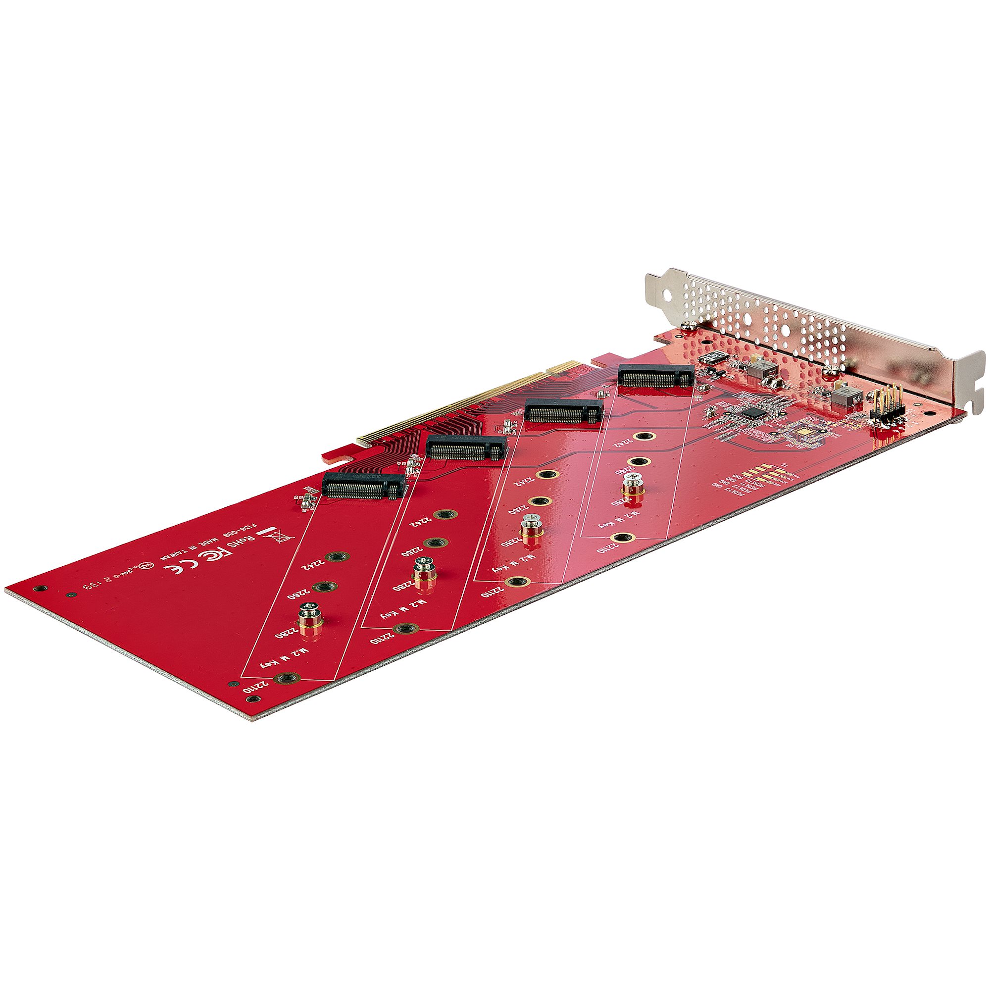 STARTECHCOM Quad M2 PCIe Adapterkarte PCI Express 40 x16 auf Vierfach NVMe oder AHCI MKey M2 SSDs 7,8GBits je SSD Bifurkation