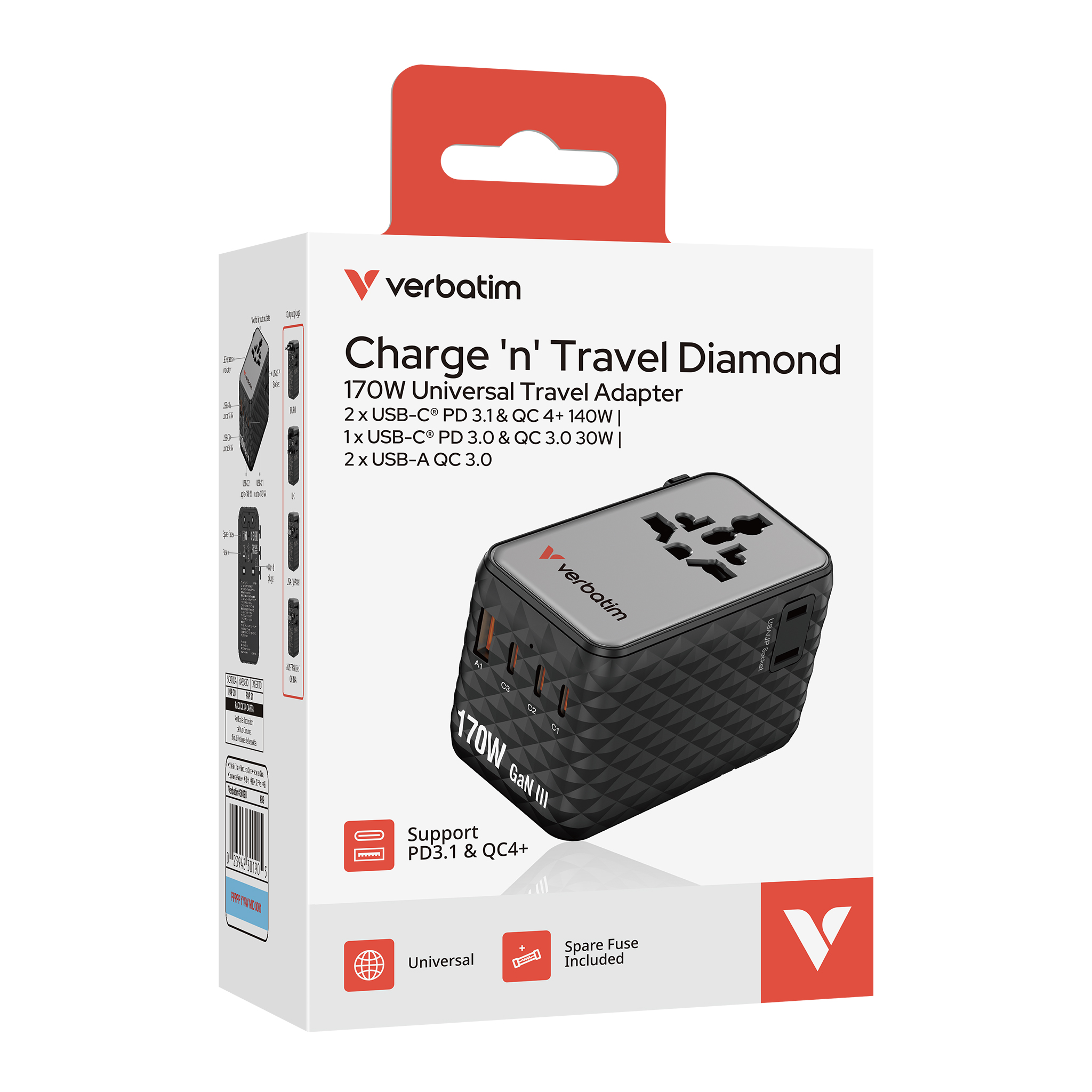30190 VERBATIM Charge n Travel 170W