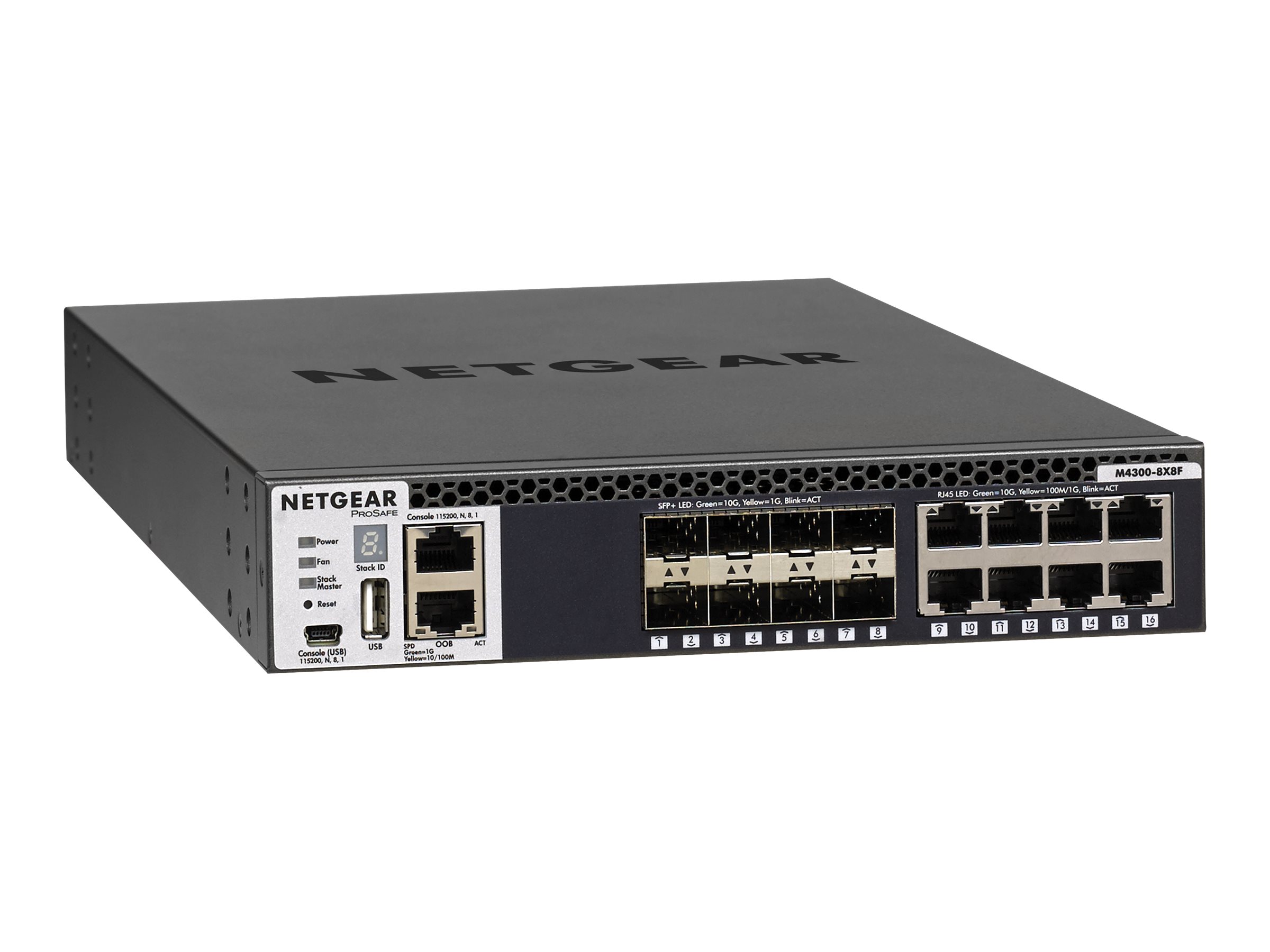 NETGEAR M4300-8X8F Stackable mgd.Switch mit 16x10G including 8x10GBASE-T und 8xSFP+ Layer 3 XSM4316S SDN-ready Open Flow 1.3 ger NETGEAR M4300-8X8F Stackable mgd.Switch mit 16x10G including 8x10GBASE-T und 8xSFP+ Layer 3 XSM4316S SDN-ready Open Flow 1.3 ger