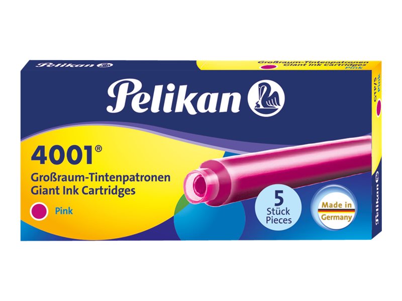 Pelikan 4001 Tintenpatronen fuer Fueller pink 5 St