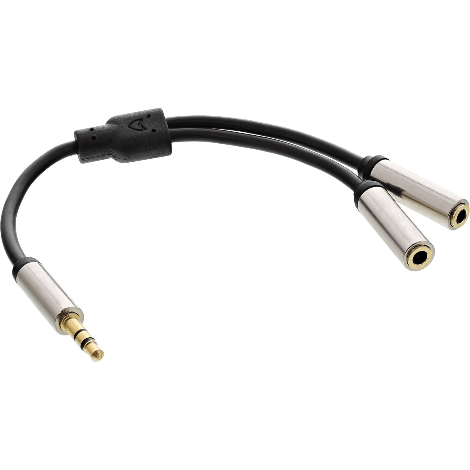 INLINE Slim Audio Y-Kabel Klinke 3.5mm Stecker an 2x Klinke Buchse