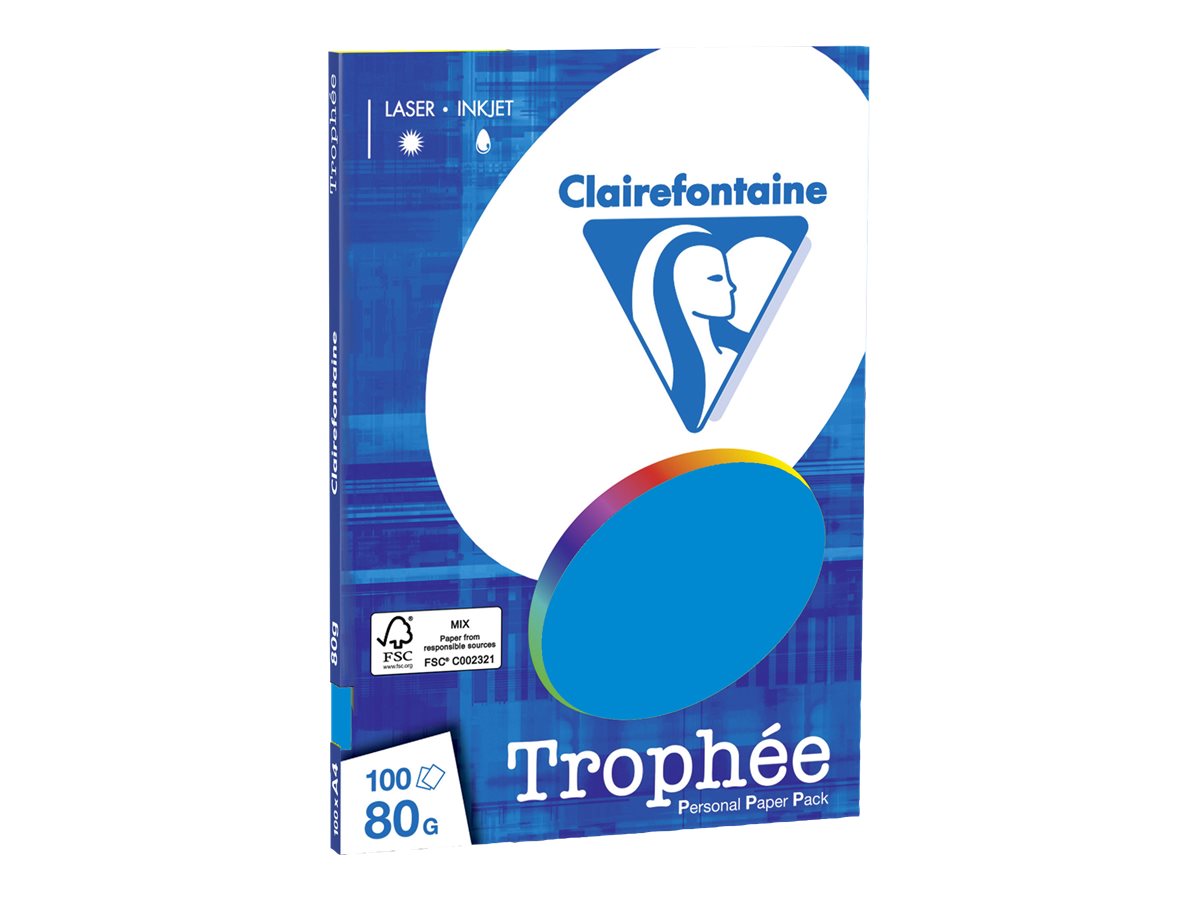 Clairefontaine Kopierpapier Trophée karibischblau DIN A4 80 g/qm 100 Blatt