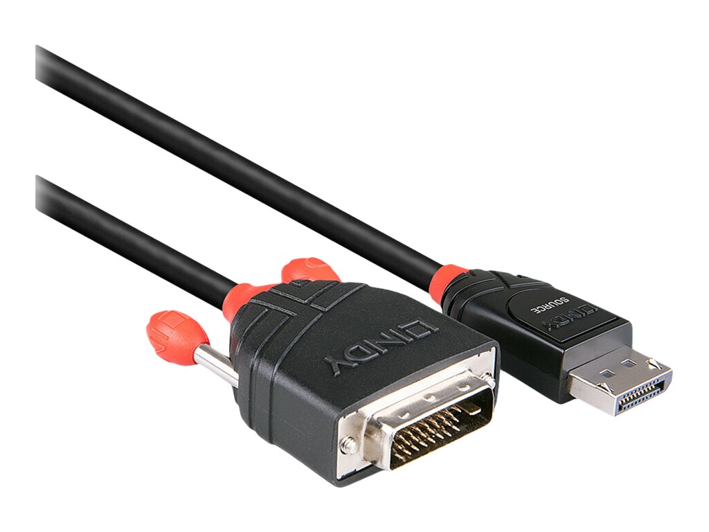 LINDY Kabel DisplayPort/DVI-D 2m DP Stecker an DVI-D Stecker LINDY Kabel DisplayPort/DVI-D 2m DP Stecker an DVI-D Stecker
