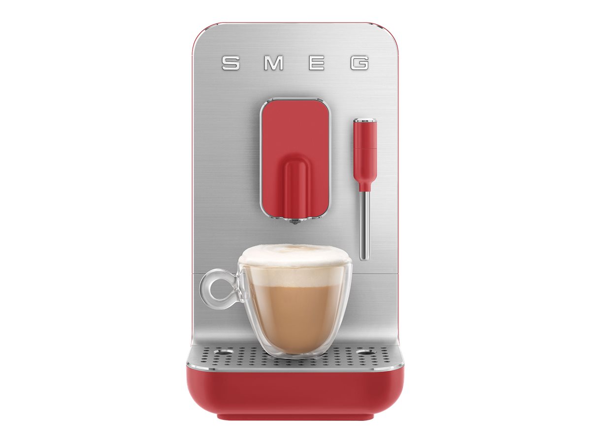 Smeg BCC02RDMEU Kompakte Kaffeevollautomat mit Dampffunktion Matt Rot 