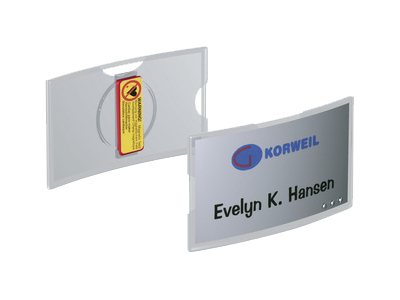 25 DURABLE Konvex Namensschilder mit Magnet 7,5 x 4,0 cm