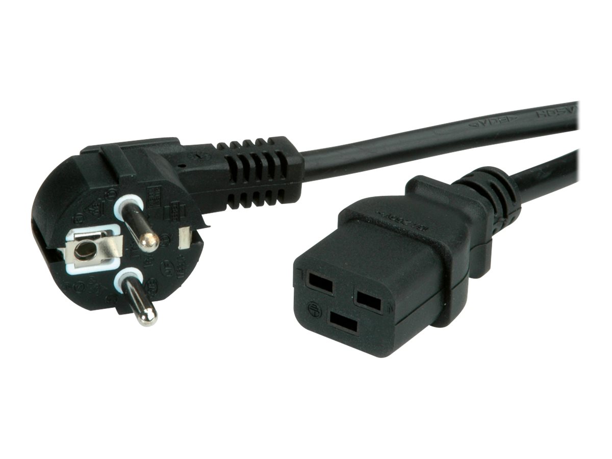 VALUE Netzkabel Schutzkontakt- IEC320-C19 16A 2m
