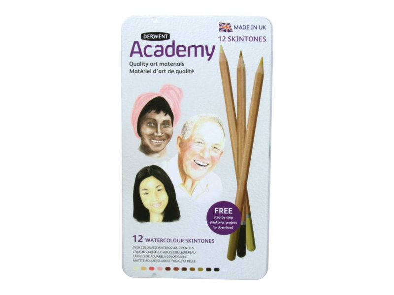 DERWENT Academy Skintones Aquarellstifte farbsortiert, 12 St. DERWENT Academy Skintones Aquarellstifte farbsortiert, 12 St.
