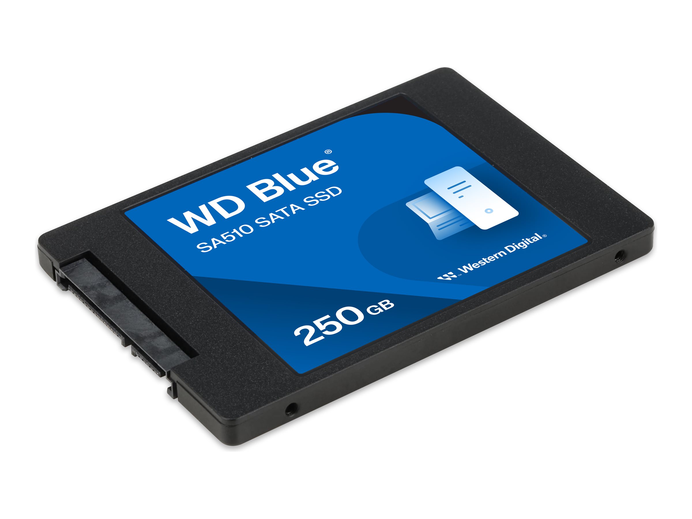 WD Blue SA510 SSD 250GB SATA III 6Gb/s cased 6,9cm 2,5Zoll 7mm internal single-packed WD Blue SA510 SSD 250GB SATA III 6Gb/s cased 6,9cm 2,5Zoll 7mm internal single-packed