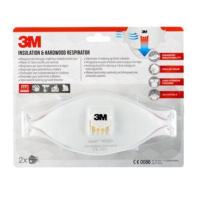 3M Aura Comfort Cool Flow 9332+ FFP3 Weiß