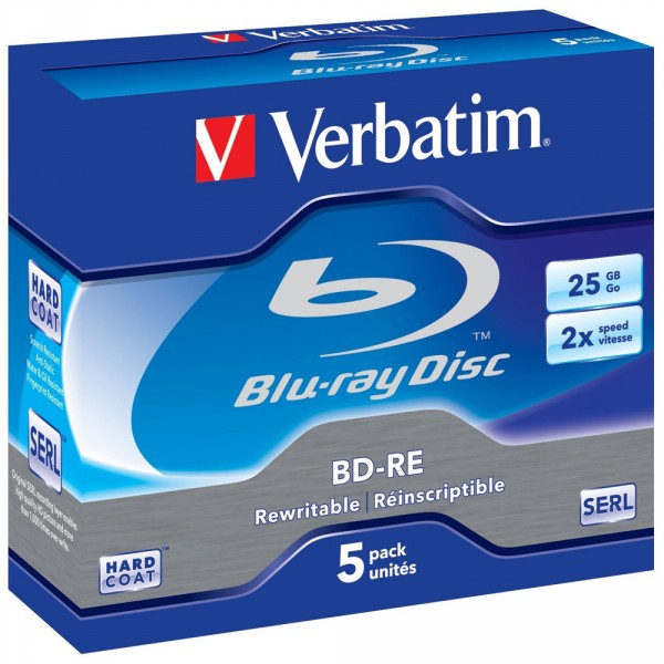 Bluray Verbatim 25GB 5pcs Jew.C 2x Withe Blue Surface