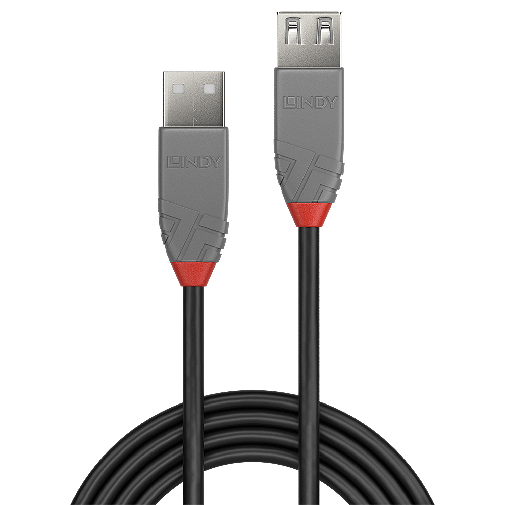LINDY 0,2m USB 20 Typ A VerlAnthraLine