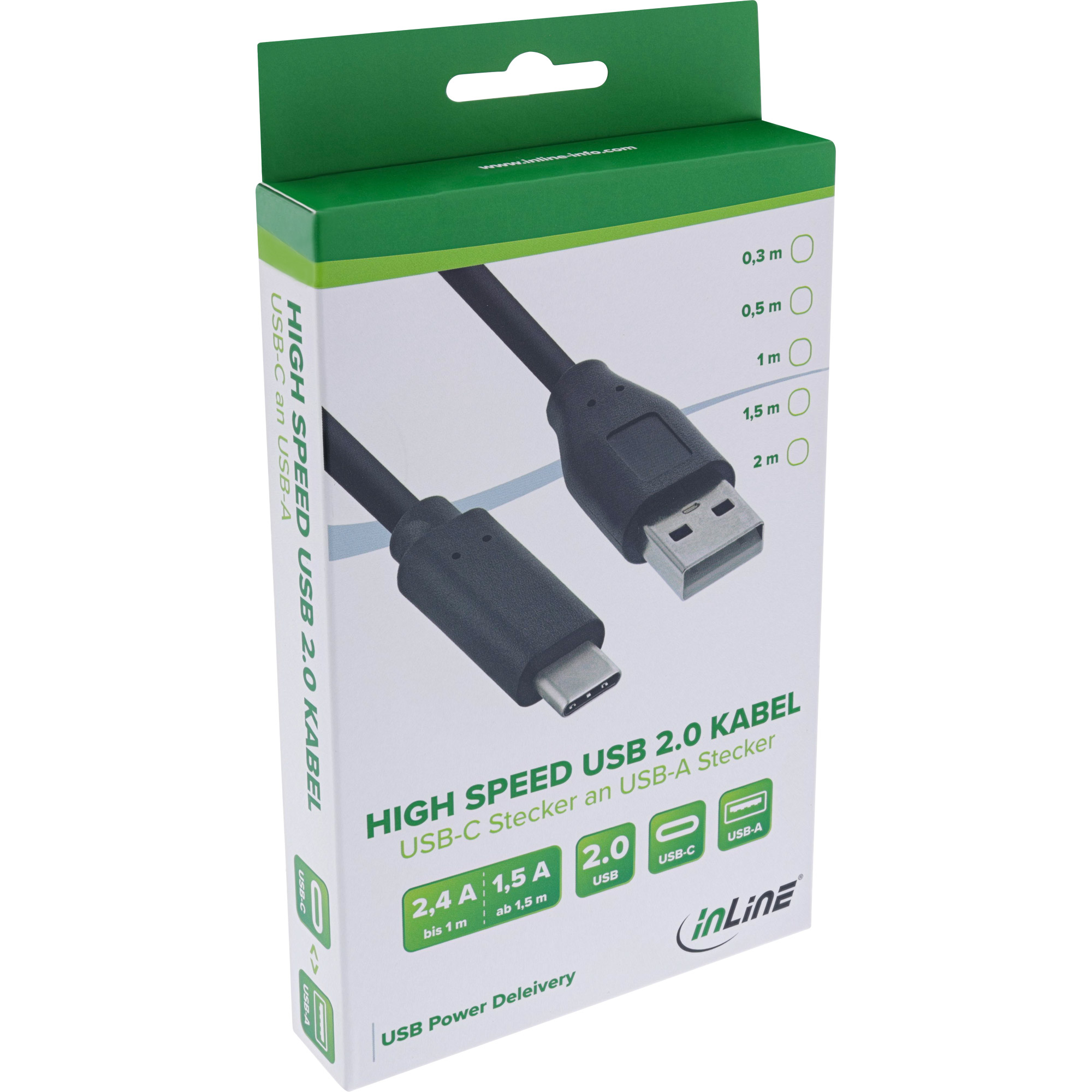 INLINE USB 20 Kabel Typ C Stecker an A Stecker schwarz 1m